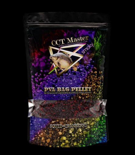  CCT MASTER SMOKY  PVA BAG PELLET SQUID-CRANBERRY (Tintahal-Áfonya)